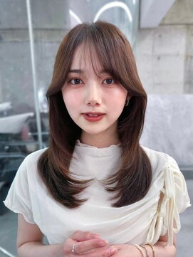 フィヴェント(Fivent) メルティカラー似合わせカットフェミニンロング韓国レイヤー