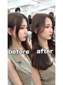 前髪顔まわり韓国ヘアレイヤーカットサイドバンク2wayバンク韓国