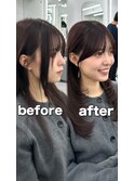 前髪顔まわり韓国ヘアレイヤーカットサイドバンク2wayバンク韓国