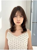 ミディアムヘア/暗めカラー/デザインカラー/レイヤーカット/銀座