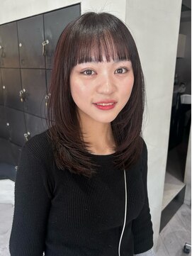 ヘアー アイス ルーチェ(HAIR ICI LUCE) ミディアムレイヤー/レイヤー/バーガンディ/太田