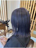 外ハネ×ブルーバイオレット