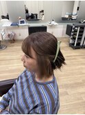 長崎　インナーカラー　ミルクティベージュ　ボブ