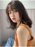 小顔前髪*かわいいナチュラルストレートミディ 似合わせカット