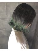 デザインカラー/厚めバング/ローライト/スリークボブ