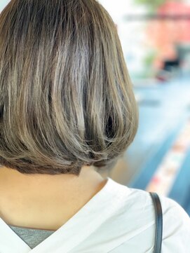 アッシュヘアー 西野店(ASH HAIR) ドロップグラデボブ×ブルーグレージュ