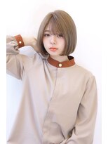 オーロ 緑地公園店(ORO)&nbsp;ローライトココアブラウン大人かわいいゆるふわシアーカラーボブ