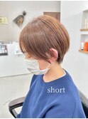 【LS HAIR菊地】ハンサムマッシュショート　ブリーチ無し明るめ