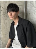 地毛風ストレートツーブロックナチュラルマッシュ
