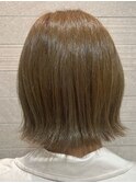 切りっぱなしボブ × ベージュカラー@30代40代50代60代