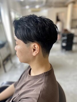 ソイクフ 四条大宮店(SOY-KUFU) 【soy-kufu】MEN'S HAIR束感マッシュパーマアッシュブラック