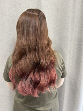 アトレ(attrait) 毛先カラー/ボルドールビー/巻き髪