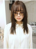 レイヤーカット ブリーチなしカラー 透明感 顔周りレイヤー