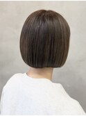 白髪ぼかし/ミニウルフ/チェリーブラウン/ホワイトグレージュ120