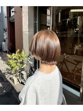 ヘアアートヒサ(HAIR ART hisa) 「304050代」RYOKO   切りっぱなしショートボブ×カーキベージュ