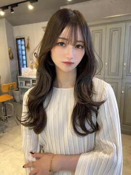 カシュカシュ 表参道(cache cache) 韓国ヘアレイヤーカットハッシュカット顔周りロングレイヤー