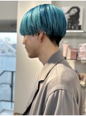men'sメンズブリーチハイライトダブルカラースパイキーショート