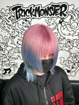 トリックストア(TRICK STORE) 【心斎橋】デザインカラー ピンク 水色 ウルフ グラデ