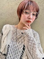 【MINX】くびれヘアアプリコットオレンジハイライトカラー_銀座