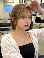 アビー(ABBEY3) シースルミニマルボブショート顔まわり外ハネ切りっぱなしボブ