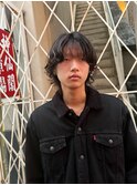 ミディアムレイヤー　/無造作パーマ　/シースルーバング