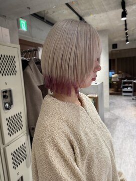 ハイプ(HYPE) ブリーチ＆ダブルカラー/レイヤーボブ/ホワイトベージュ/エンド