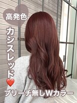 ロックス バイ マグ 松本(rocks BY MAG)&nbsp;イエベ高発色ブリーチ無しダブルカラーカシスレッドカラー