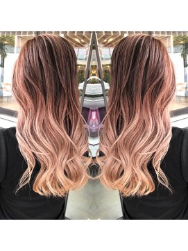 トルネード(TORNADO) 外国人風ハイライトバレイヤージュ ホワイトピンクカラー☆