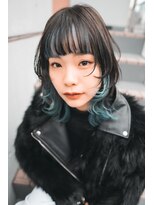 カリーナコークス 原宿 渋谷(Carina COKETH) ウルフカット×水色インナーカラー