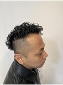 ワイルド系パーマ フェードカット