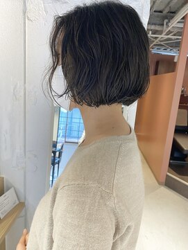 コフィー バイ メルト 吉祥寺(cofy by melt) 【三ツ井純】透明感カラーラフな切りっぱなしボブグレージュ