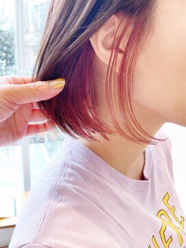 ケーツー あべのキューズモ－ル店(K-two) ピンクインナーカラー*イヤリングカラー*ミニボブ[天王寺]