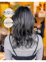 ヘアーメイク ダンス(hair make DANCE) バレイヤージュ　追いブリーチあり　シルバー系