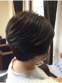 大人可愛い小顔毛流れワンサイドショートボブカット20代30代