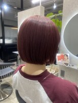 エトラ 渋谷店(etora)&nbsp;チェリーピンクボブ 丸みボブ 切りっぱなしボブ