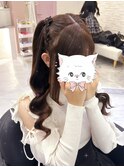 三つ編みハーフツイン【クランソア】ヘアメ/ヘアセット/心斎橋