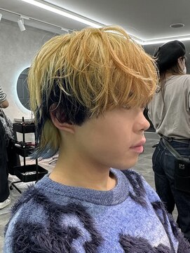 ジーニー 千葉(GENiE) ウルフ/アッシュブラック/カルマパーマ/ベリーショート/古荘竜生