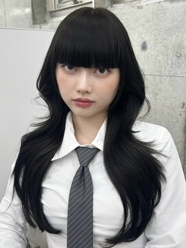 エヌアイ オモテサンドウ(ni omotesando) ワイドバング/黒髪レイヤーカット/くびれヘア　上野