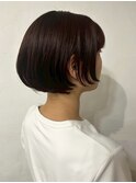 ショートボブ ボブ チェリーブラウン 髪質改善トリートメント