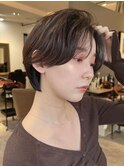 ★かきあげショートヘアワンカール髪質改善