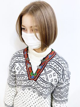 モリオ フロム ロンドン 成増店 【morio成増/玉井】ミニボブ　ベージュ　ダブルカラー