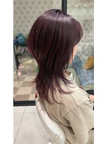 アース 市川店(HAIR & MAKE EARTH)&nbsp;レイヤーウルフヘア×ハッシュレッドカラー