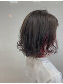 切りっぱなしボブ×インナーカラー