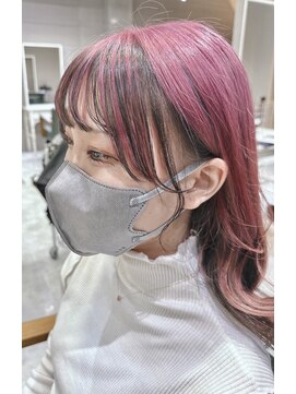 デイズ(days) 可愛い顔まわりカット☆ツートンカラー　ピンク　ブラック黒髪