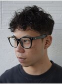 スペインカールツイストパーマツーブロックフェーそメンズヘア