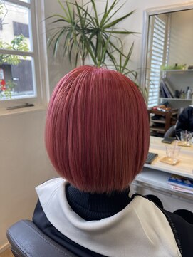 エルベ  茨大前店(elve) ブリーチ有り×レッドオレンジ