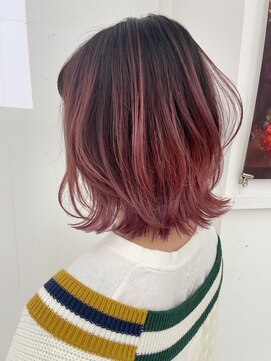 マスカリ(muscali) 【原田】ピンクバレイヤージュメルティカラーウェーブミディアム