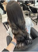 韓国 くびれロング レイヤー ワンホンヘア 小顔前髪