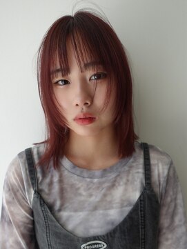 フォークロア 本店(Folk Lore) ミディアムレイヤー/ピンクカラー