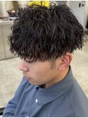 横浜西口メンズカットツイスパシャドウパーマ波巻きパーマ30代◆